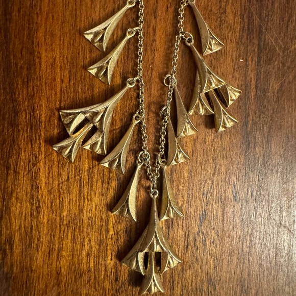 J. Crew Floral Chandelier Brass Necklace - Picture 2 of 7